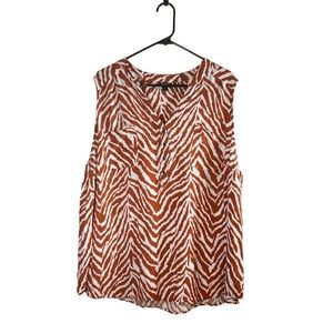 Torrid Zebra Sleeveless Popover Blouse Front Pockets